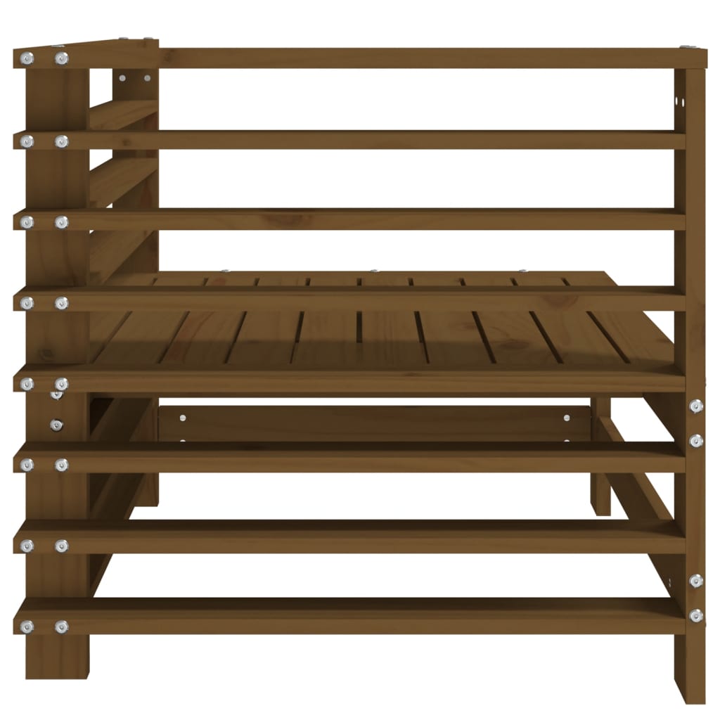 Garden corner sofa, honey brown, solid pine wood