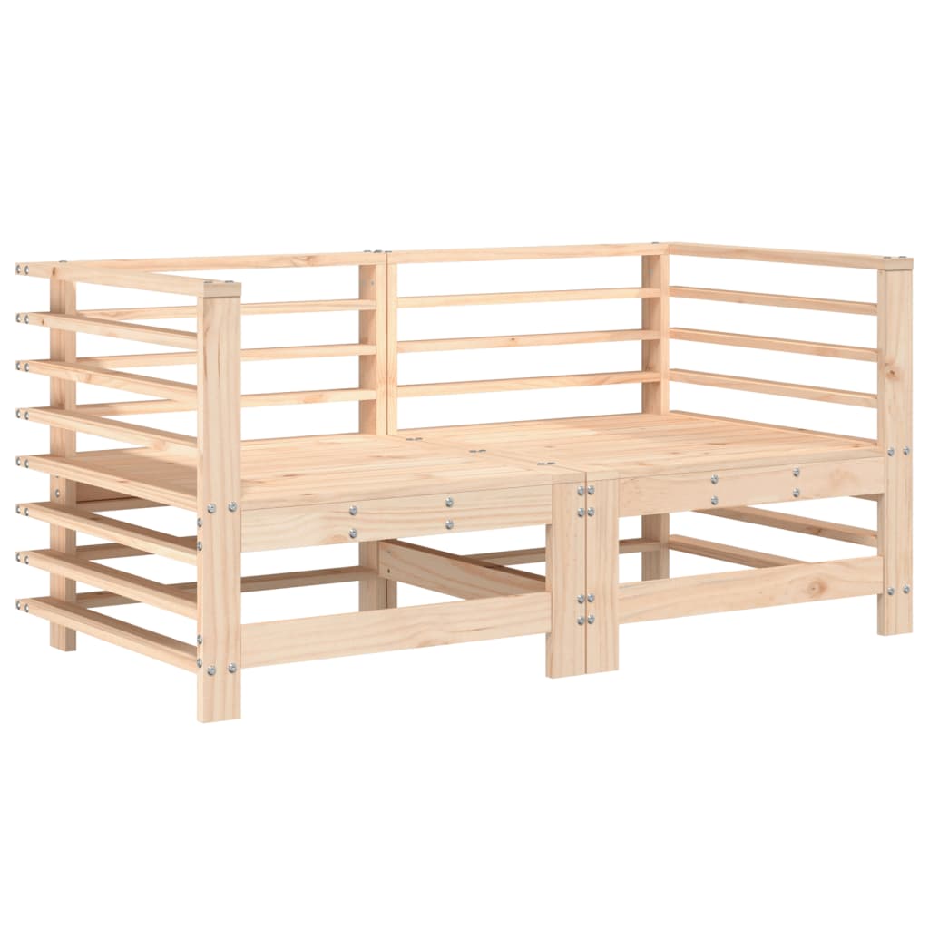 Garden corner sofa, 2 pcs., solid pine wood
