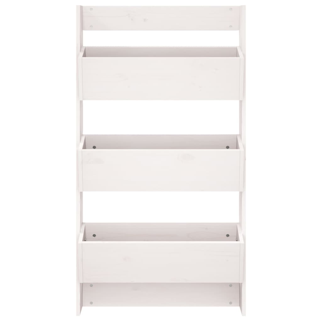 Jardinieră de perete cu 3 niveluri alb 60x18,5x110 cm lemn pin