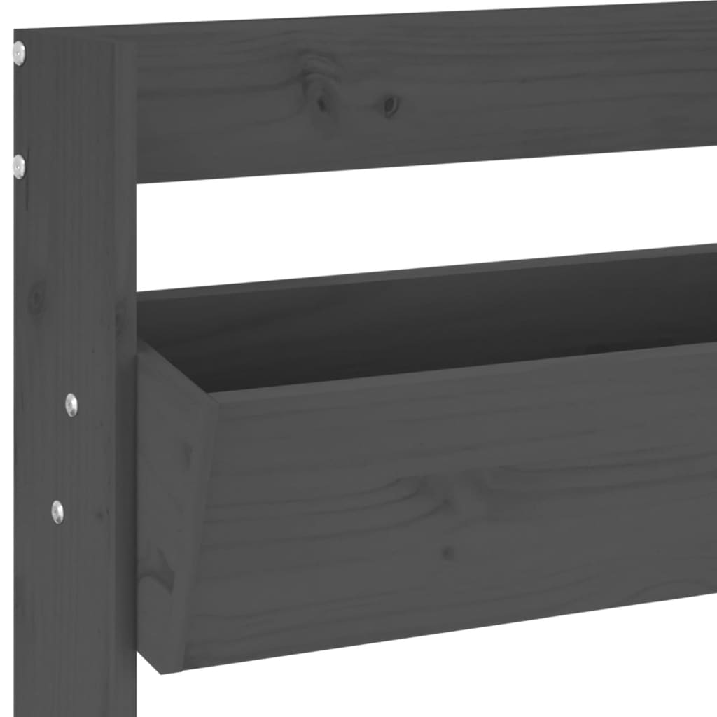 Jardinieră de perete cu 3 niveluri gri 60x18,5x110 cm lemn pin