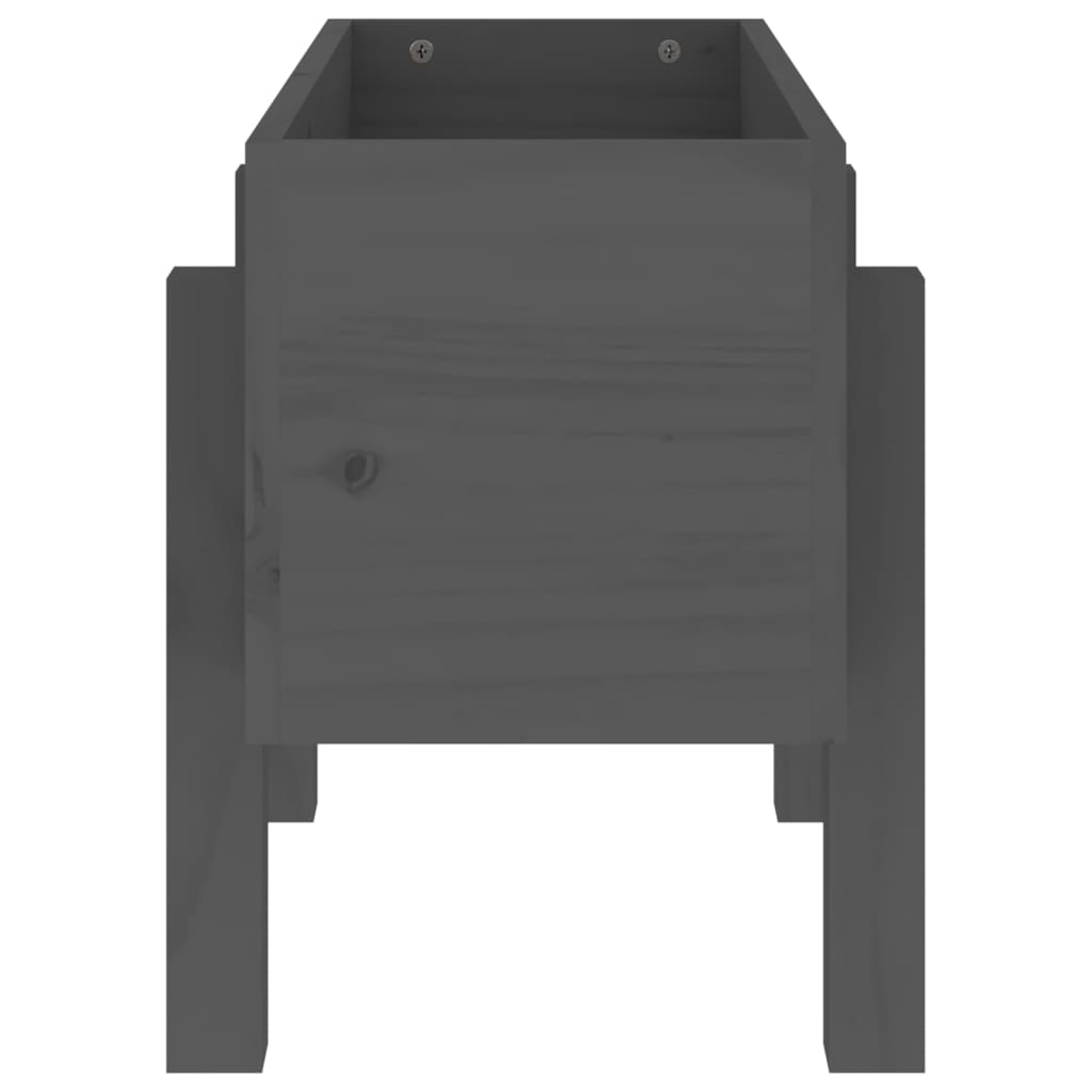Jardinieră de grădină, gri, 62x30x38 cm, lemn masiv pin