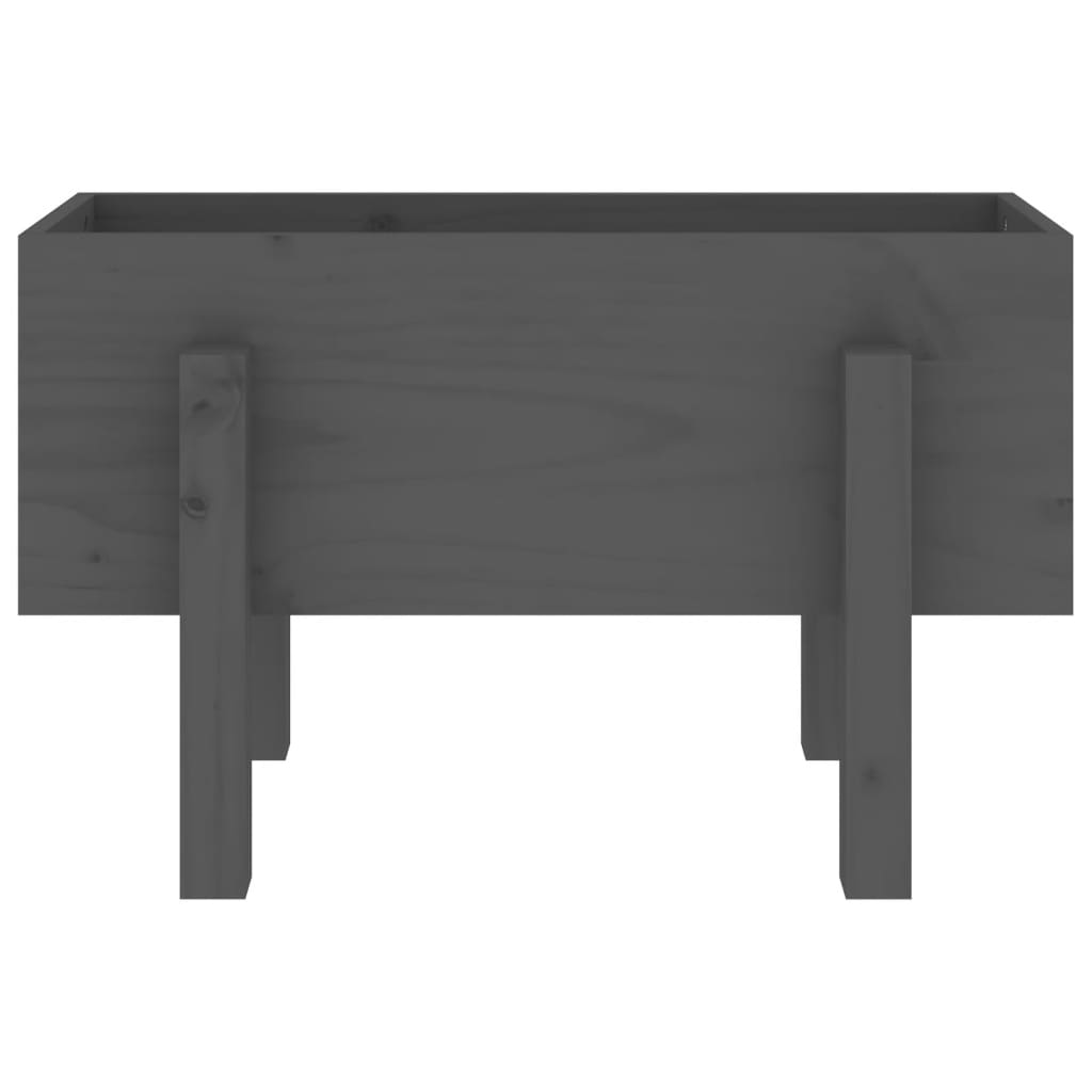 Jardinieră de grădină, gri, 62x30x38 cm, lemn masiv pin
