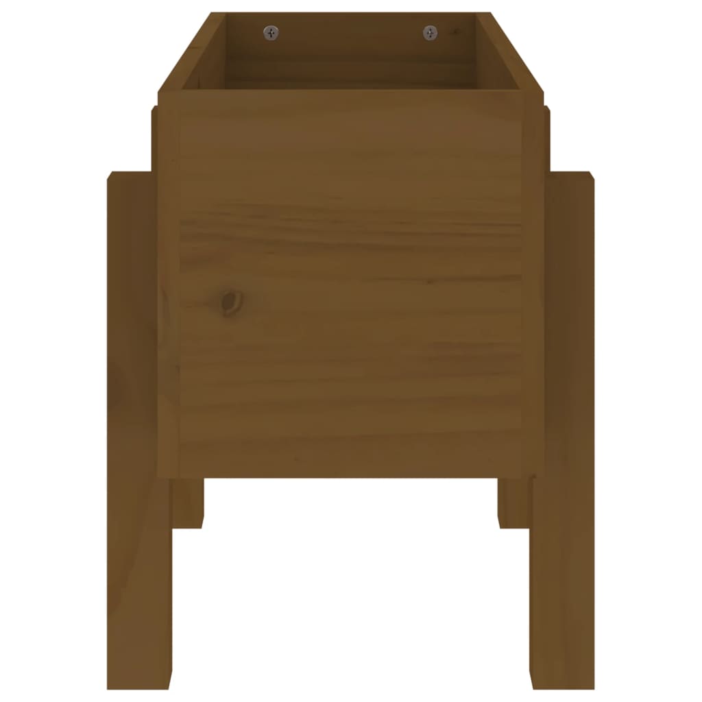 Jardinieră de grădină, maro miere, 62x30x38 cm, lemn masiv pin