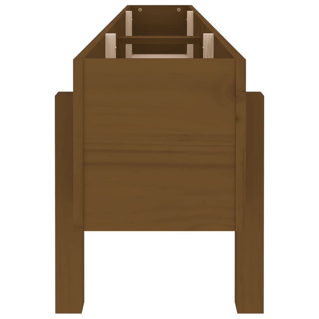 Strat înălțat de grădină maro miere 160x30x38 cm lemn masiv pin