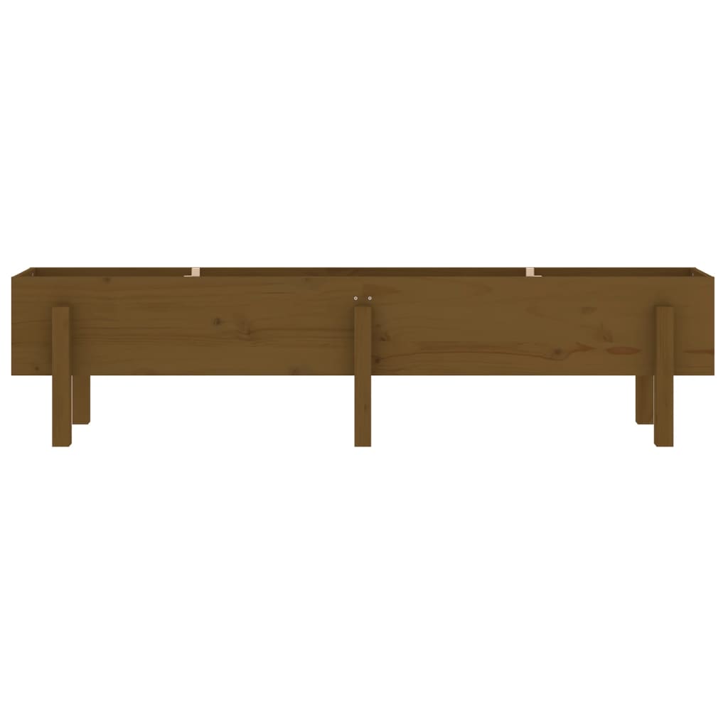 Strat înălțat de grădină maro miere 160x30x38 cm lemn masiv pin