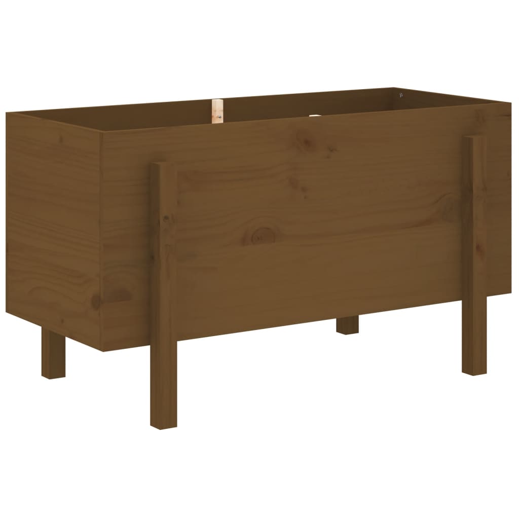 Strat înălțat de grădină maro miere 101x50x57 cm lemn masiv pin
