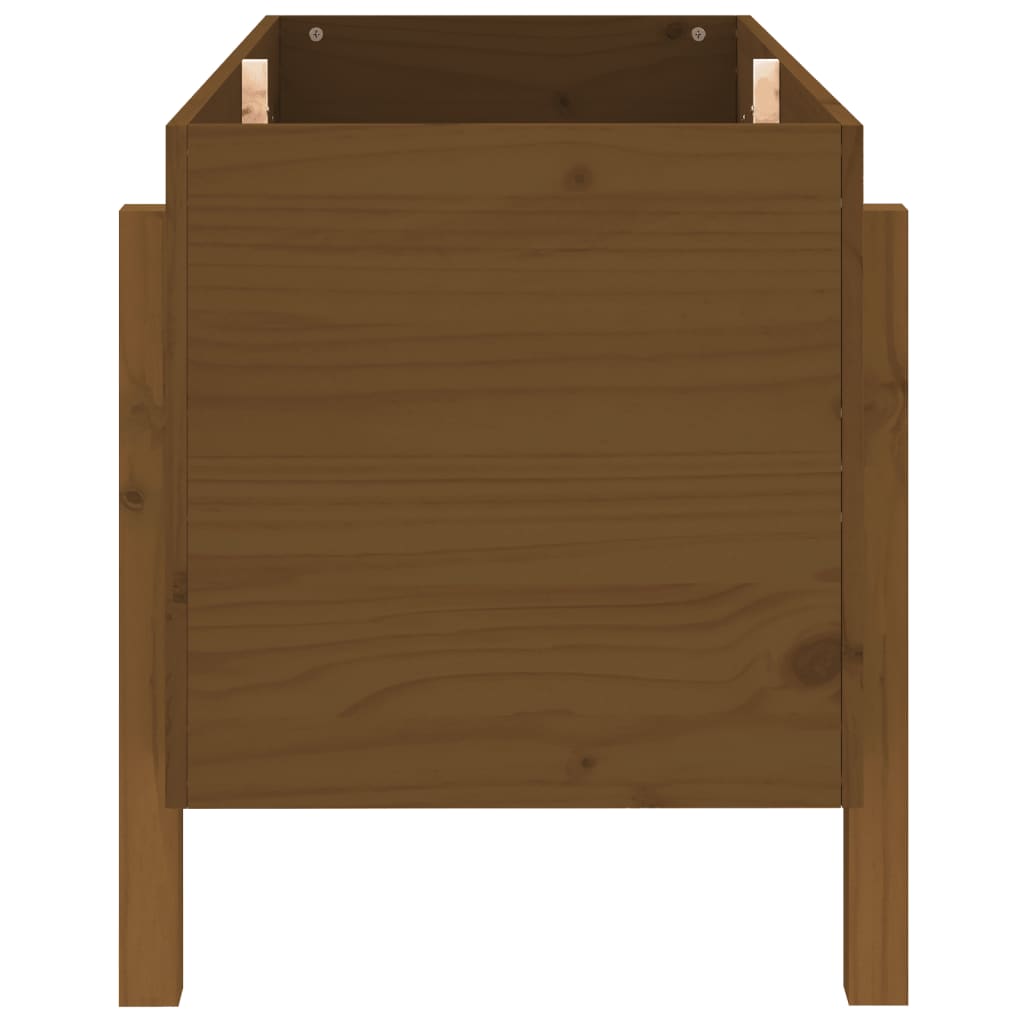 Strat înălțat de grădină maro miere 101x50x57 cm lemn masiv pin