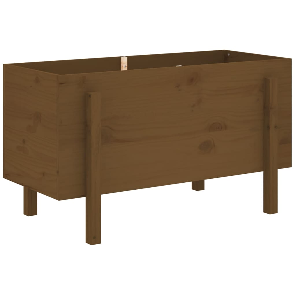 Strat înălțat de grădină maro miere 101x50x57 cm lemn masiv pin