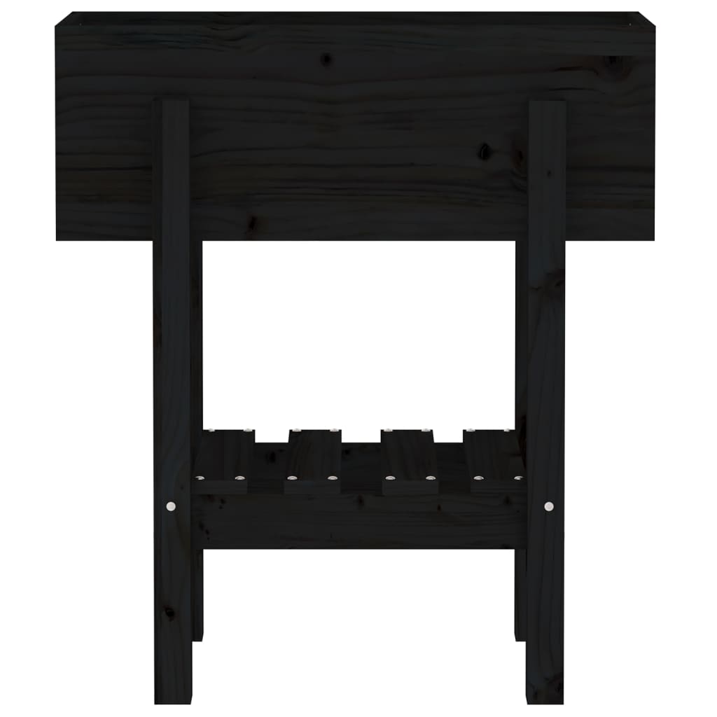 Jardinieră de grădină, negru, 62x30x69 cm, lemn masiv pin