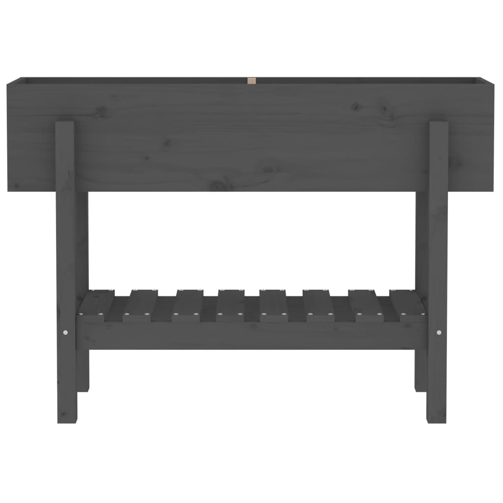 Strat înălțat de grădină, gri, 101x30x69 cm, lemn masiv de pin