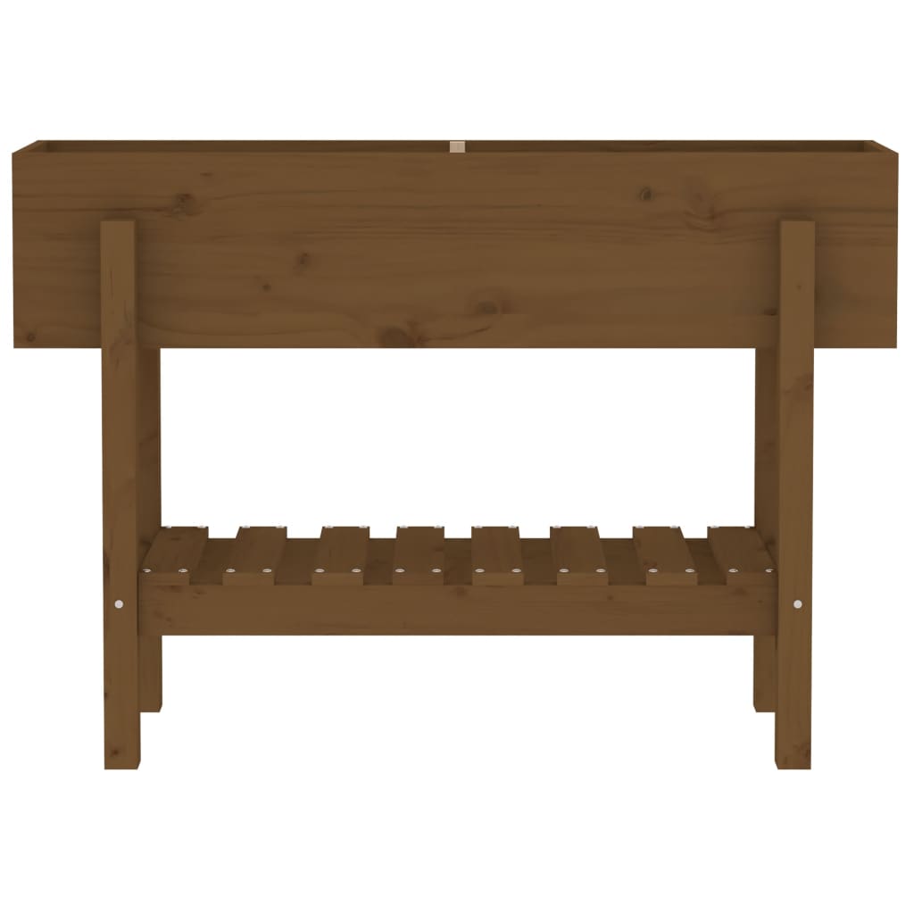 Strat înălțat de grădină maro miere 101x30x69 cm lemn masiv pin