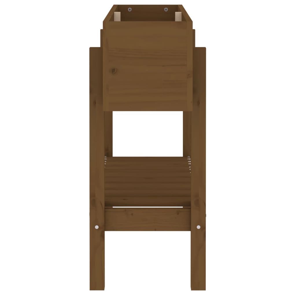 Strat înălțat de grădină maro miere 101x30x69 cm lemn masiv pin