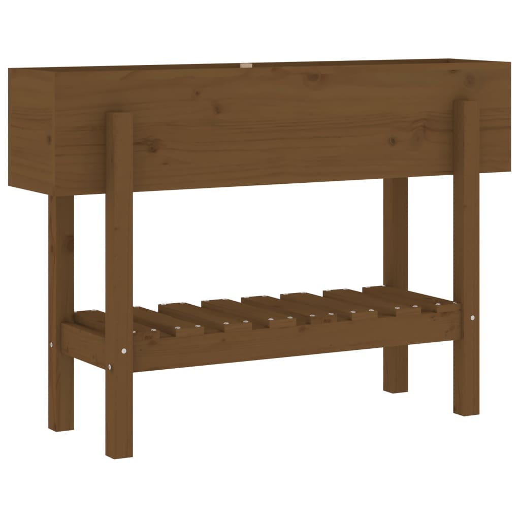 Strat înălțat de grădină maro miere 101x30x69 cm lemn masiv pin