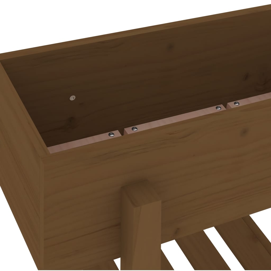 Strat înălțat de grădină maro miere 101x30x69 cm lemn masiv pin