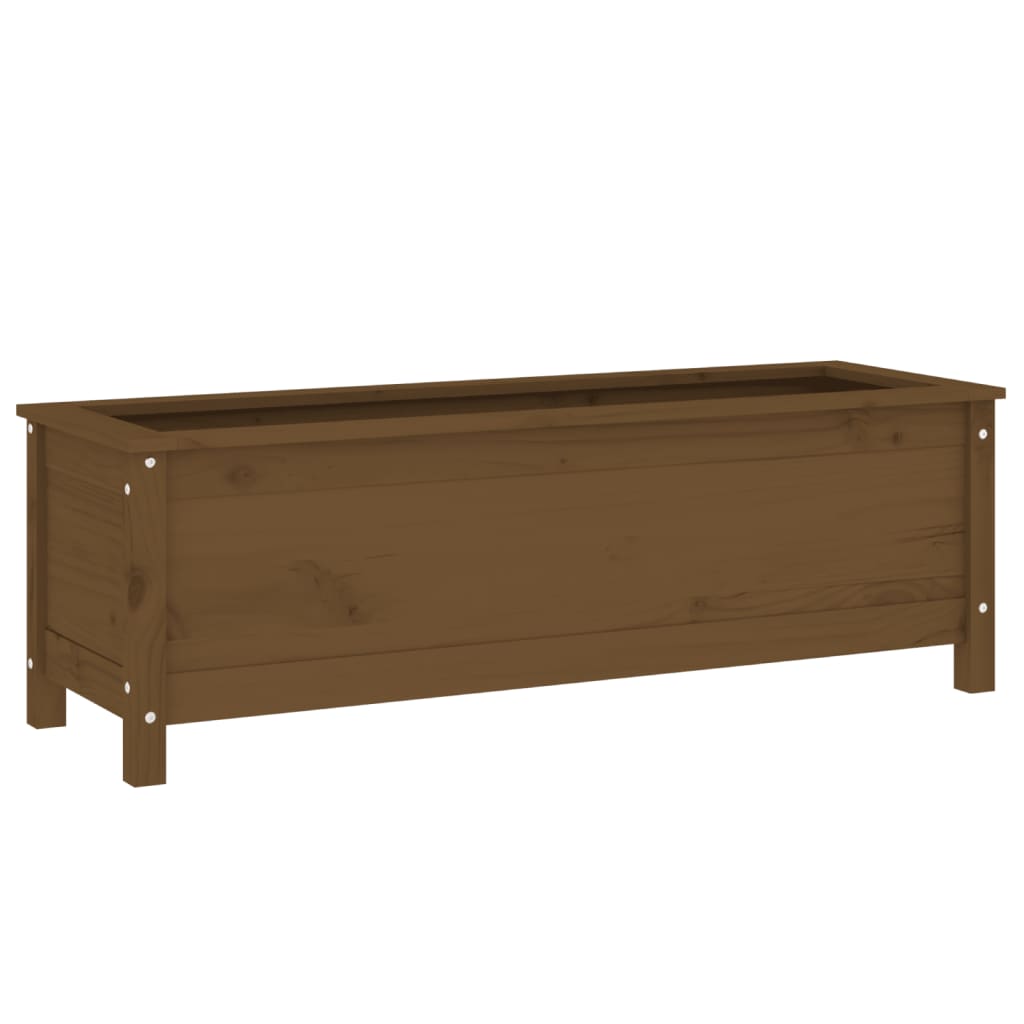 Strat înălțat grădină maro miere 119,5x40x39 cm lemn masiv pin