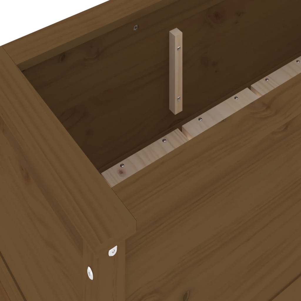Strat înălțat grădină maro miere 119,5x40x39 cm lemn masiv pin