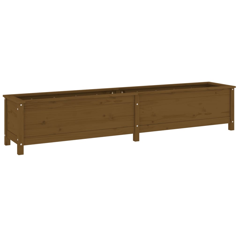 Strat înălțat grădină maro miere 199,5x40x39 cm lemn masiv pin