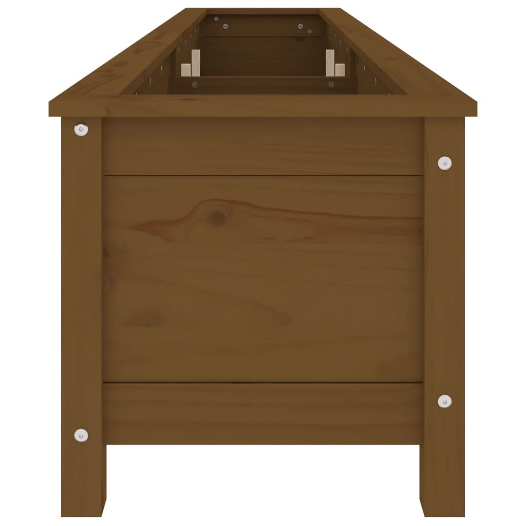 Strat înălțat grădină maro miere 199,5x40x39 cm lemn masiv pin
