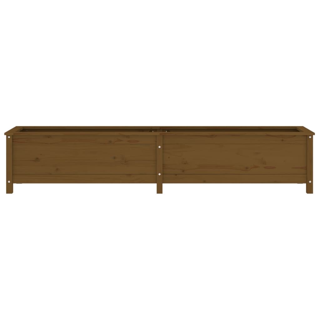 Strat înălțat grădină maro miere 199,5x40x39 cm lemn masiv pin