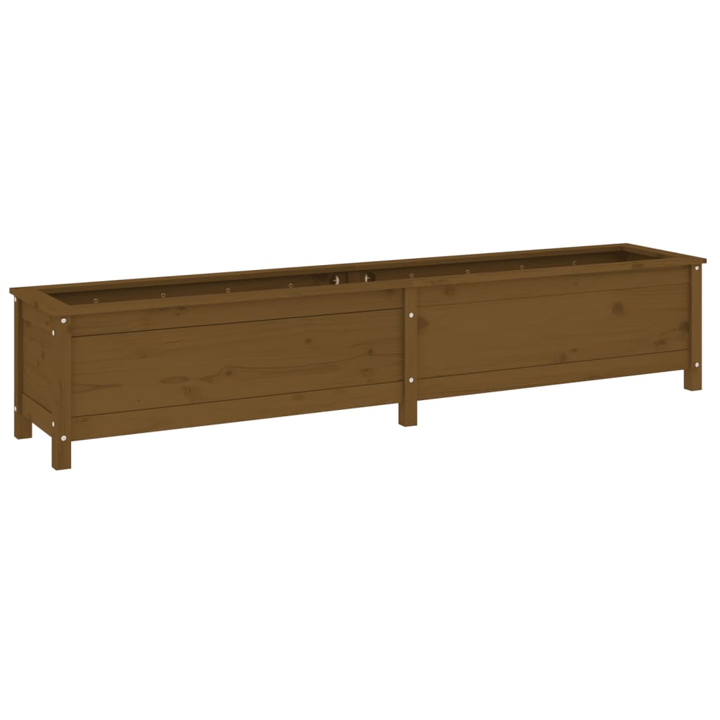Strat înălțat grădină maro miere 199,5x40x39 cm lemn masiv pin