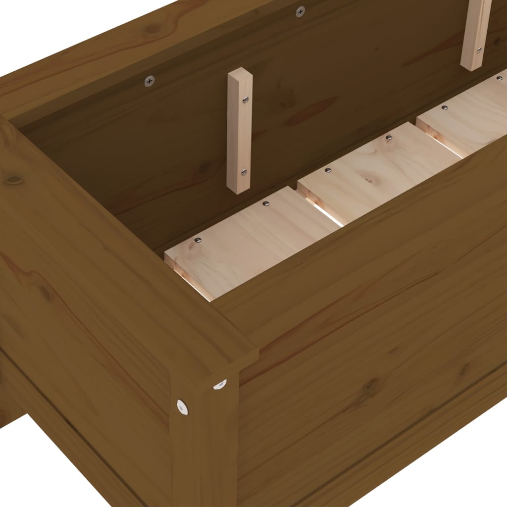 Strat înălțat grădină maro miere 199,5x40x39 cm lemn masiv pin