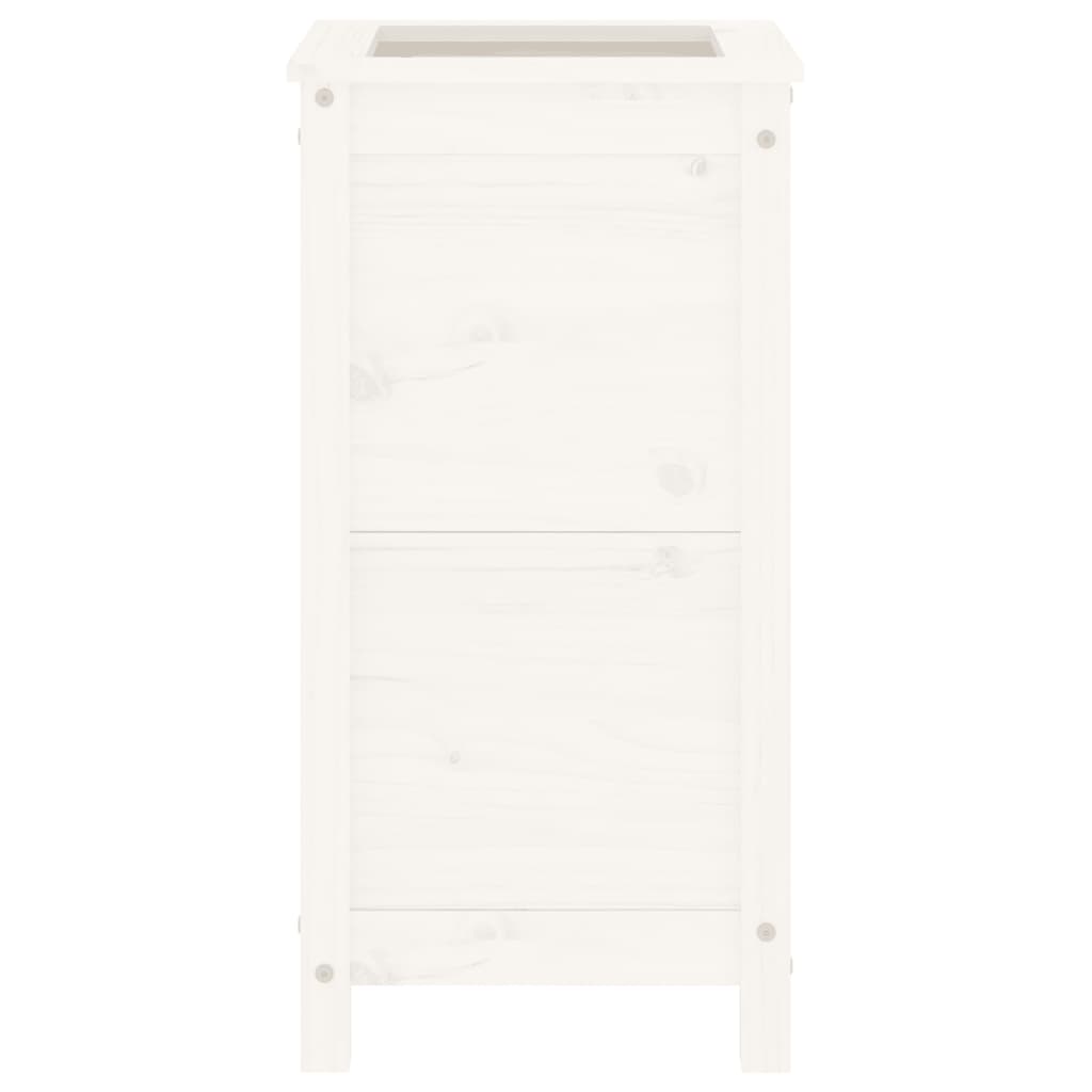 Jardinieră de grădină, alb, 40x40x78 cm, lemn masiv de pin