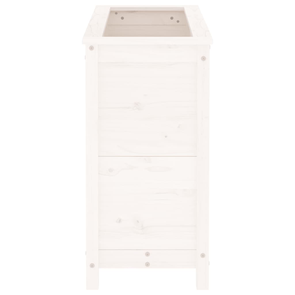 Jardinieră de grădină, alb, 82,5x40x78 cm, lemn masiv de pin