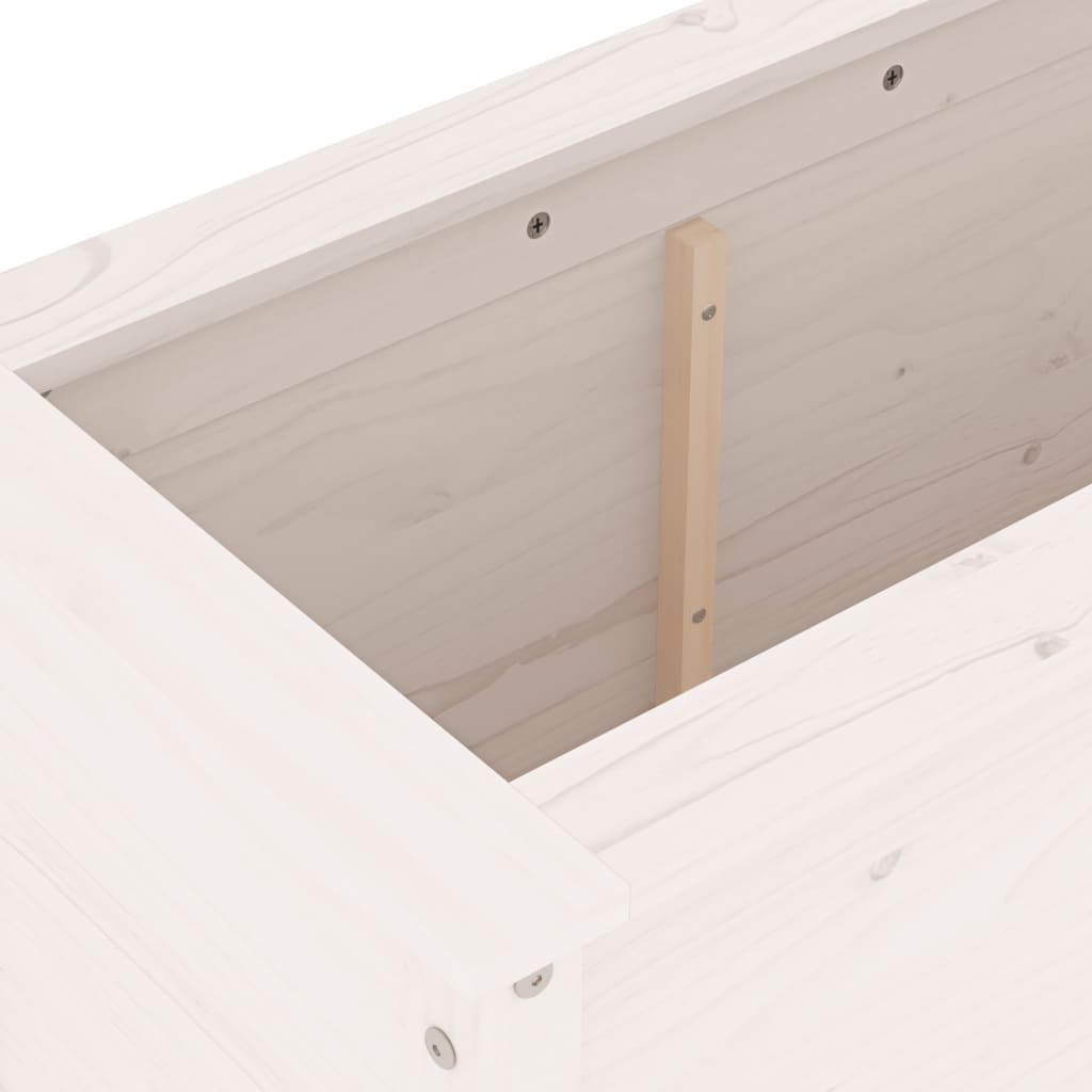 Jardinieră de grădină, alb, 82,5x40x78 cm, lemn masiv de pin