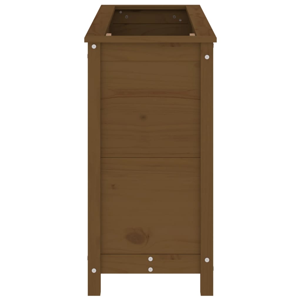 Strat înălțat grădină maro miere 119,5x40x78 cm lemn masiv pin