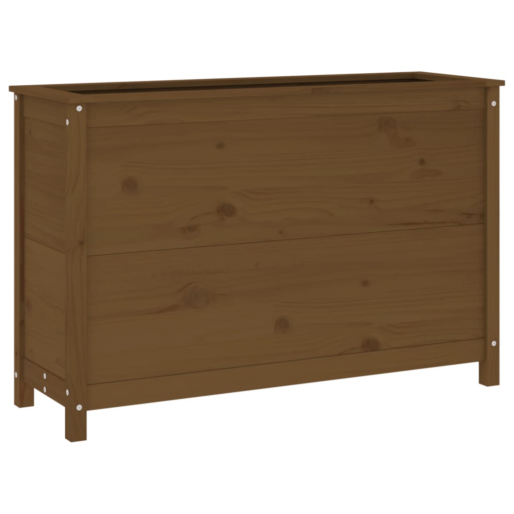 Strat înălțat grădină maro miere 119,5x40x78 cm lemn masiv pin