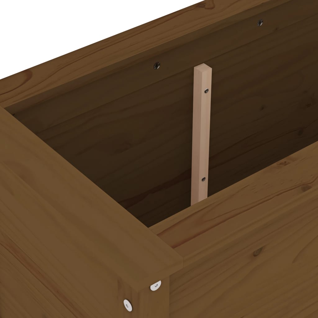 Strat înălțat grădină maro miere 119,5x40x78 cm lemn masiv pin