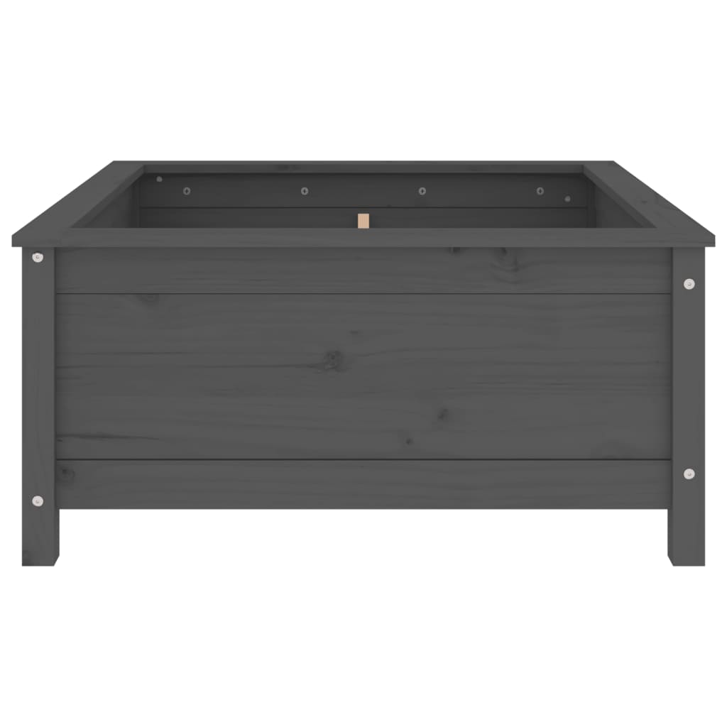 Jardinieră de grădină, gri, 82,5x82,5x39 cm, lemn masiv pin