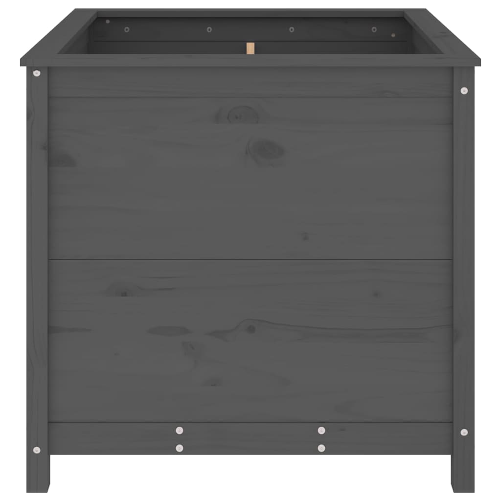 Jardinieră de grădină, gri, 82,5x82,5x78 cm, lemn masiv de pin