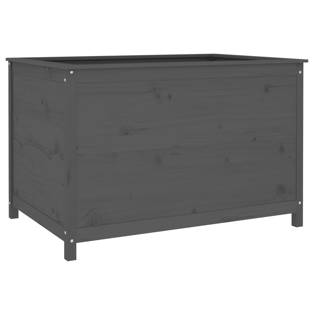 Strat înălțat de grădină, gri, 119,5x82,5x78 cm, lemn masiv pin