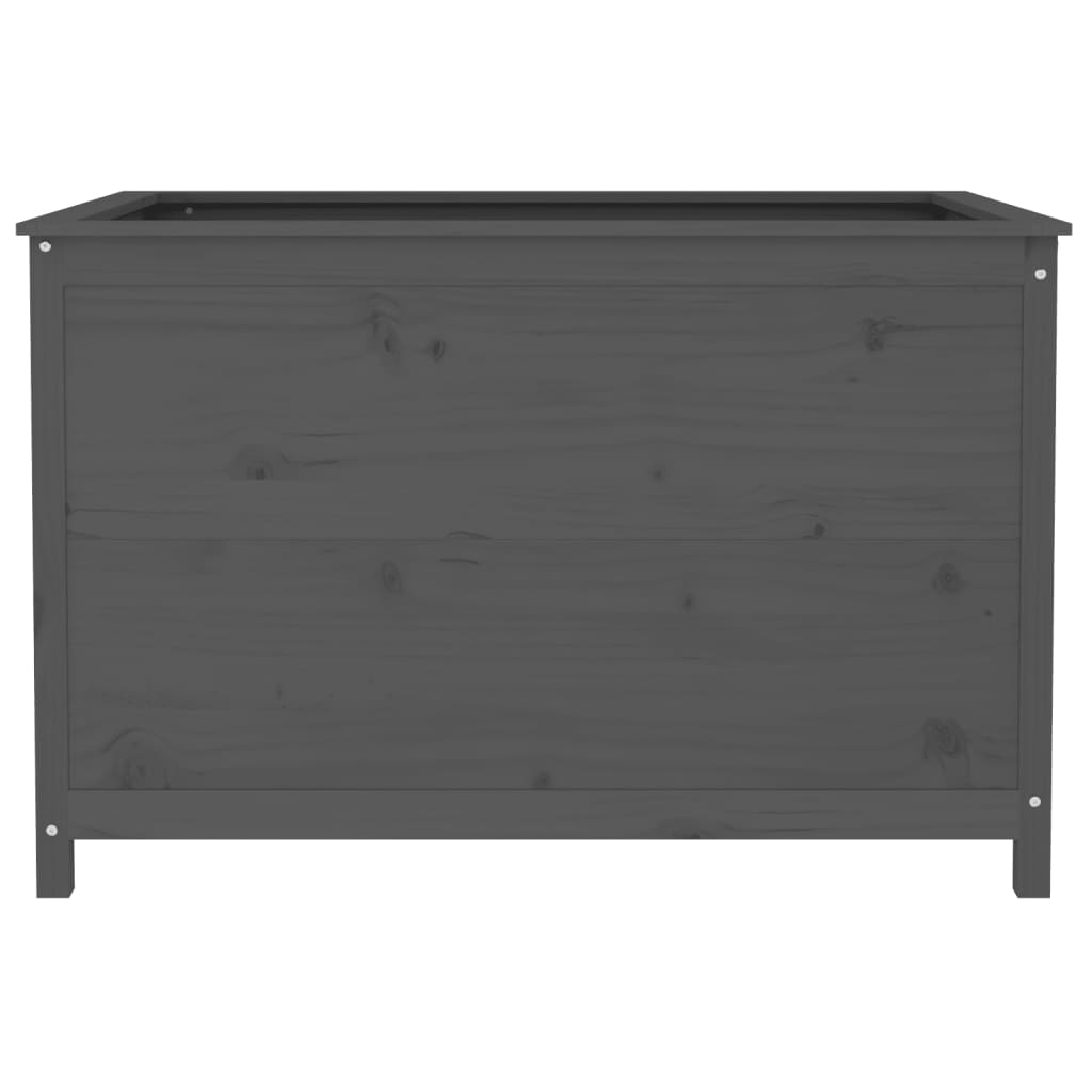 Strat înălțat de grădină, gri, 119,5x82,5x78 cm, lemn masiv pin