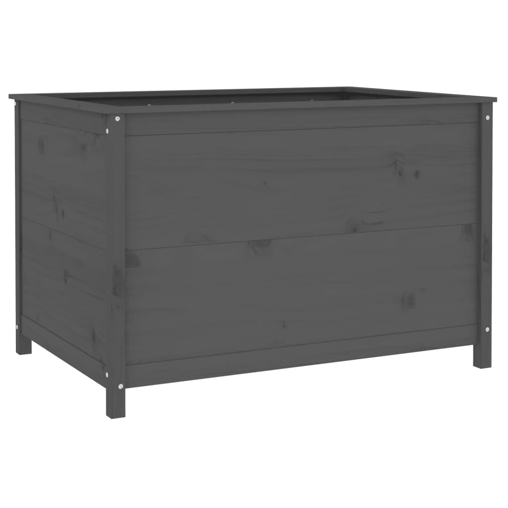 Strat înălțat de grădină, gri, 119,5x82,5x78 cm, lemn masiv pin