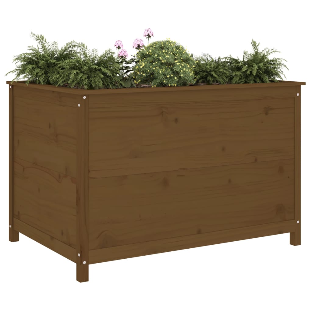 Strat înălțat grădină maro miere 119,5x82,5x78cm lemn masiv pin