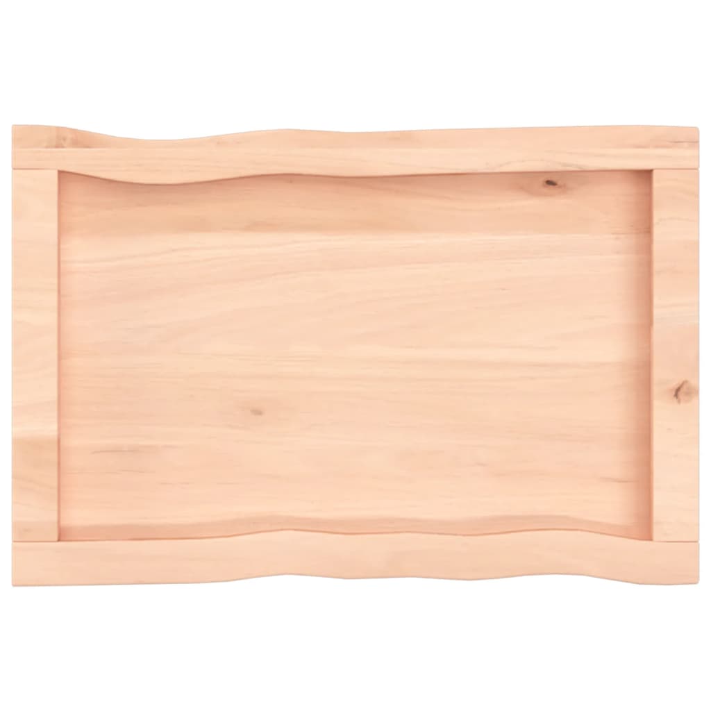 Blat masă 60x40x(2-4) cm lemn stejar netratat contur organic