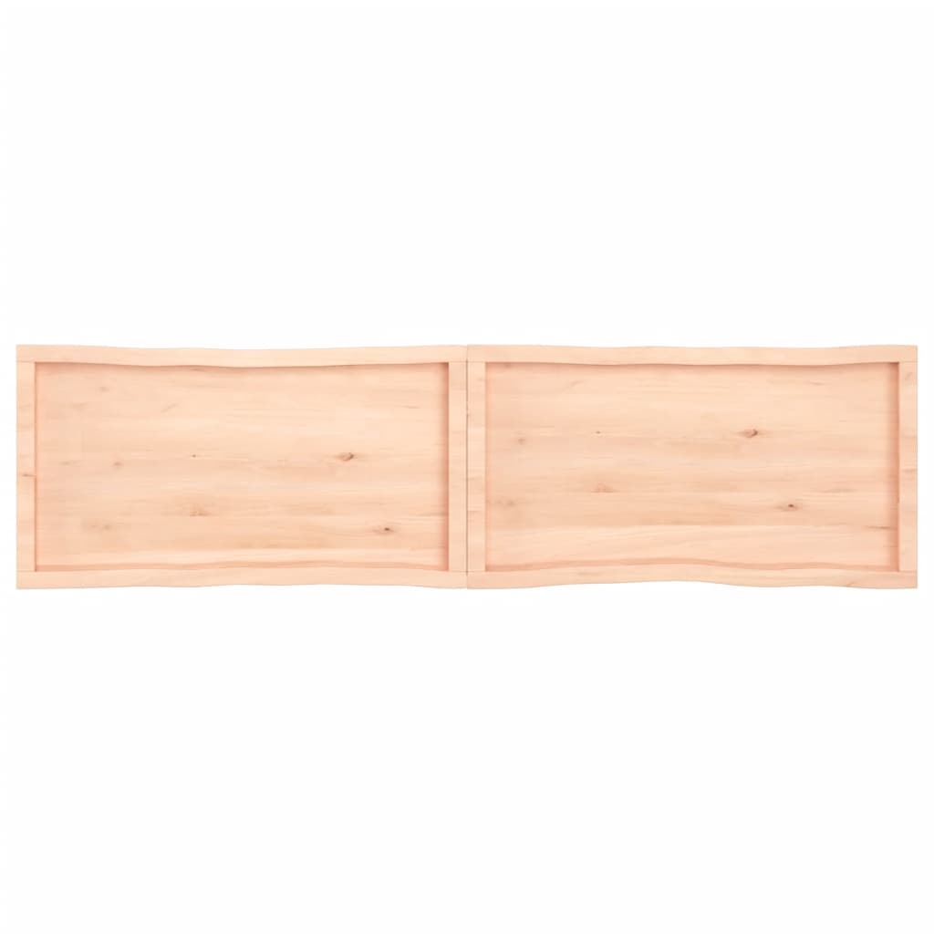 Blat masă 200x50x(2-4) cm lemn stejar netratat contur organic