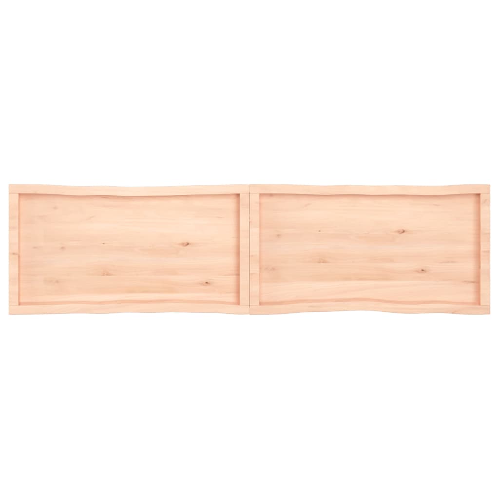 Blat masă 200x50x(2-4) cm lemn stejar netratat contur organic