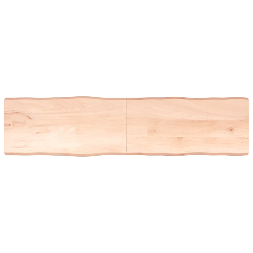 Blat masă 200x50x(2-6) cm lemn stejar netratat contur organic