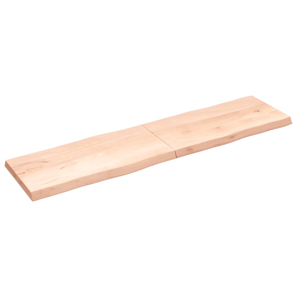 Blat masă 200x50x(2-6) cm lemn stejar netratat contur organic