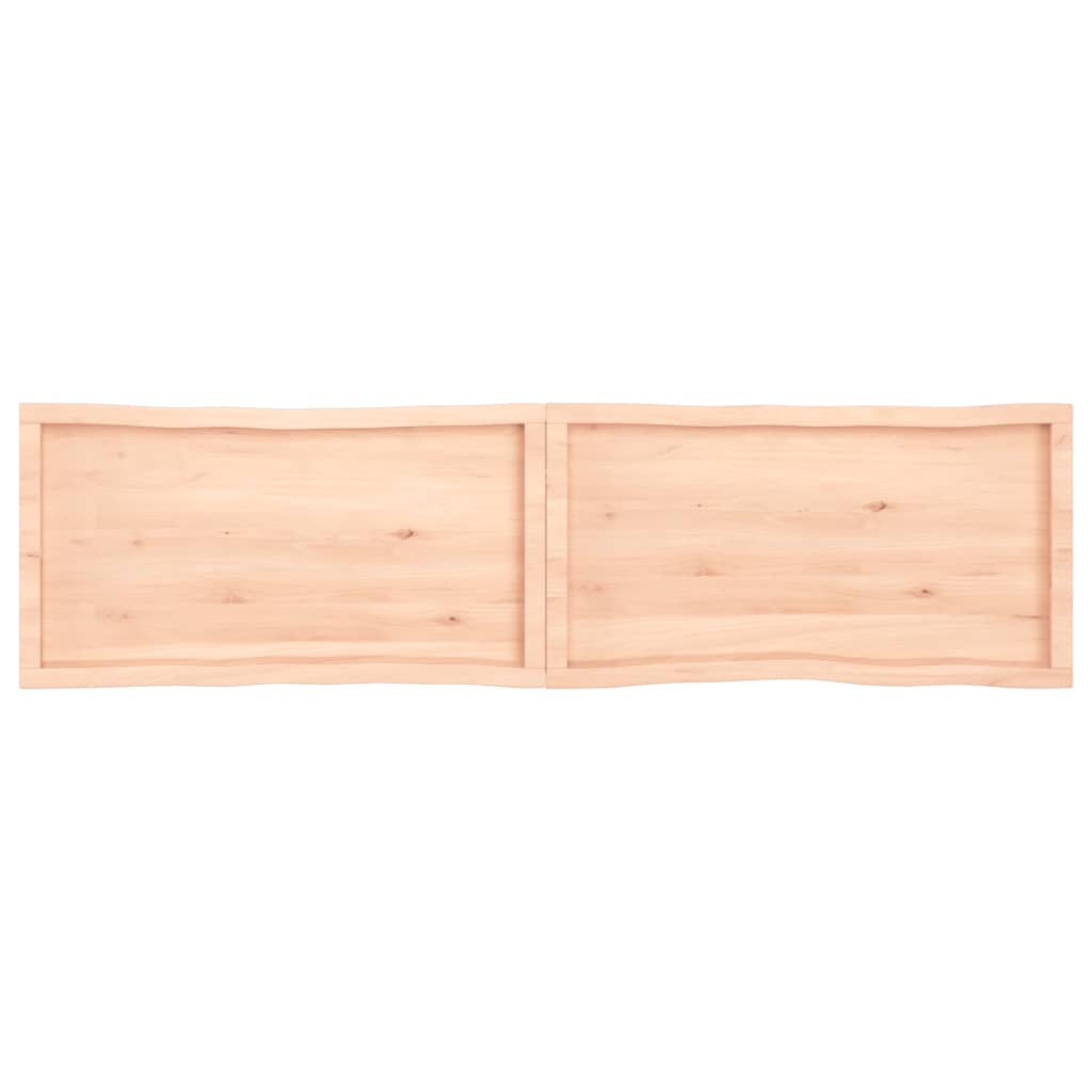 Blat masă 200x50x(2-6) cm lemn stejar netratat contur organic