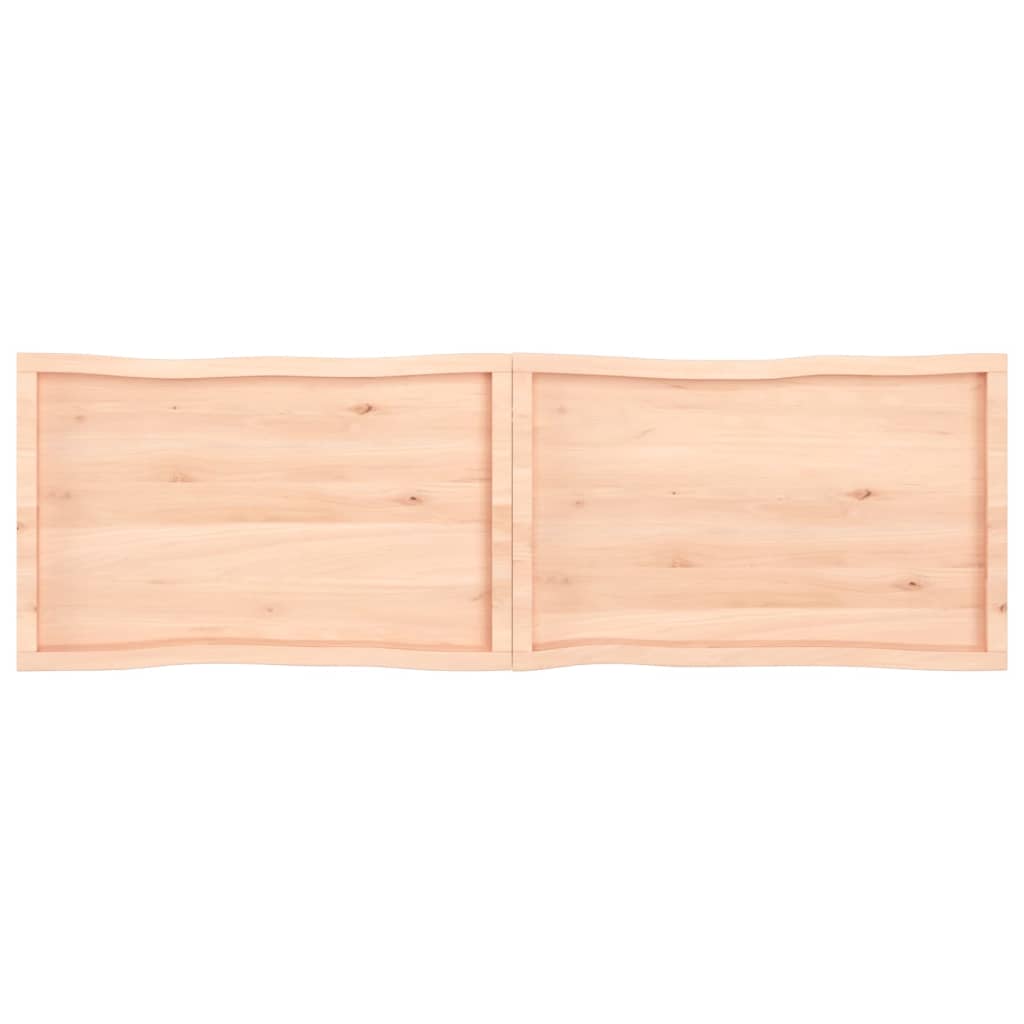 Blat masă 200x60x(2-4) cm lemn stejar netratat contur organic