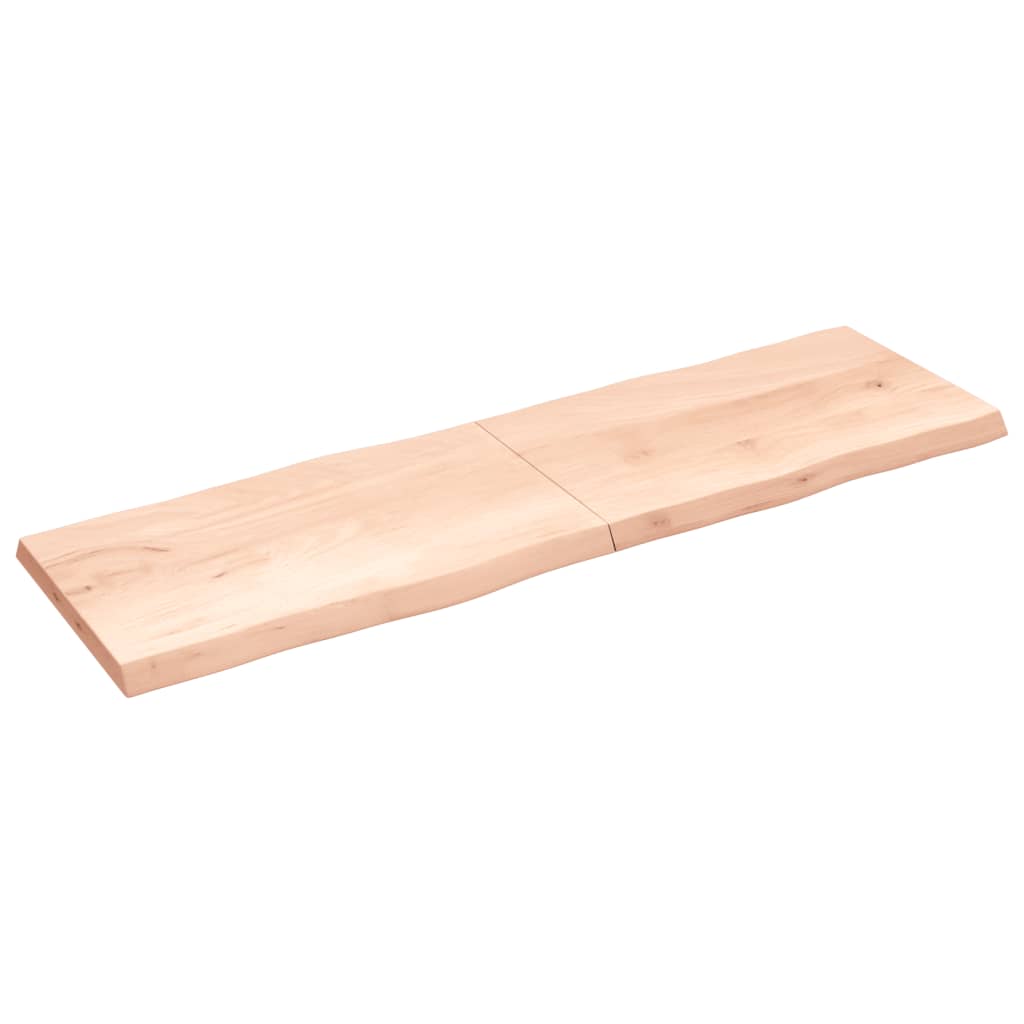 Blat masă 200x60x(2-6) cm lemn stejar netratat contur organic
