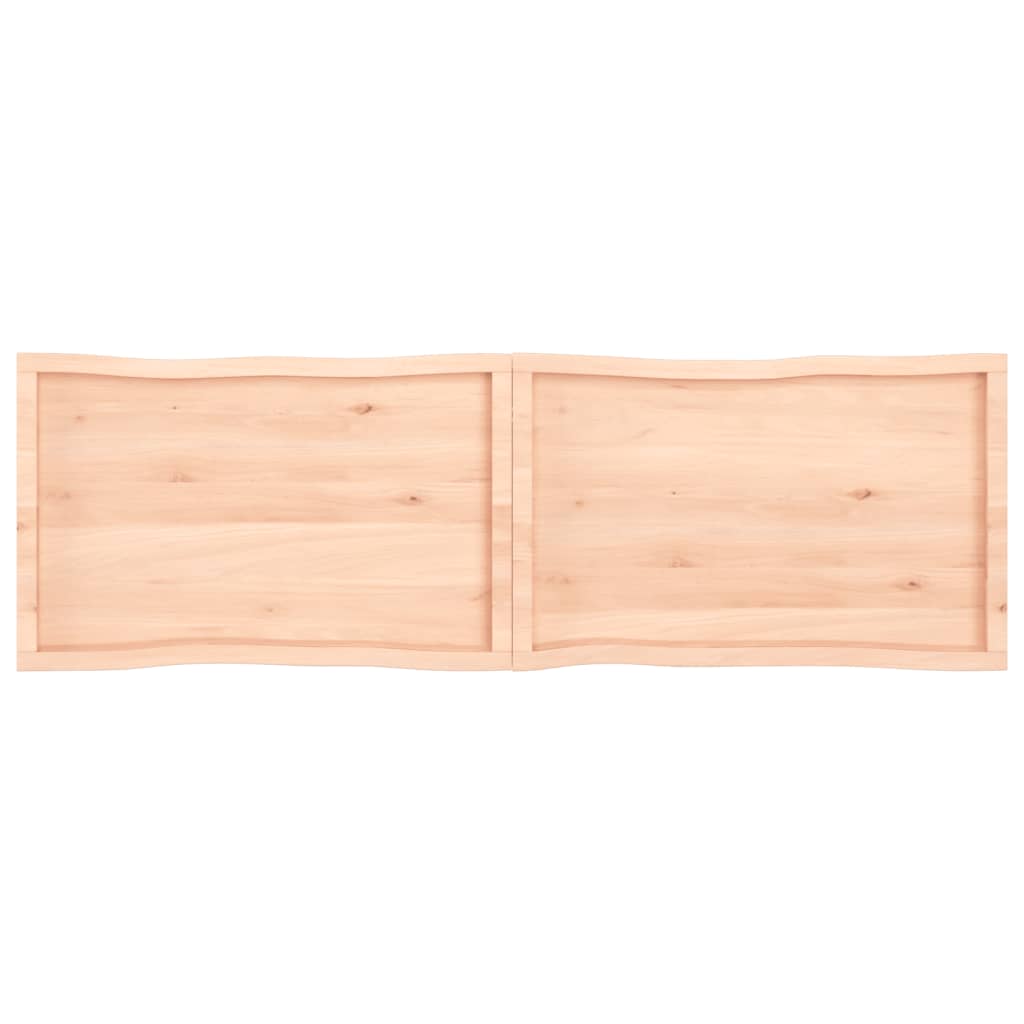 Blat masă 200x60x(2-6) cm lemn stejar netratat contur organic