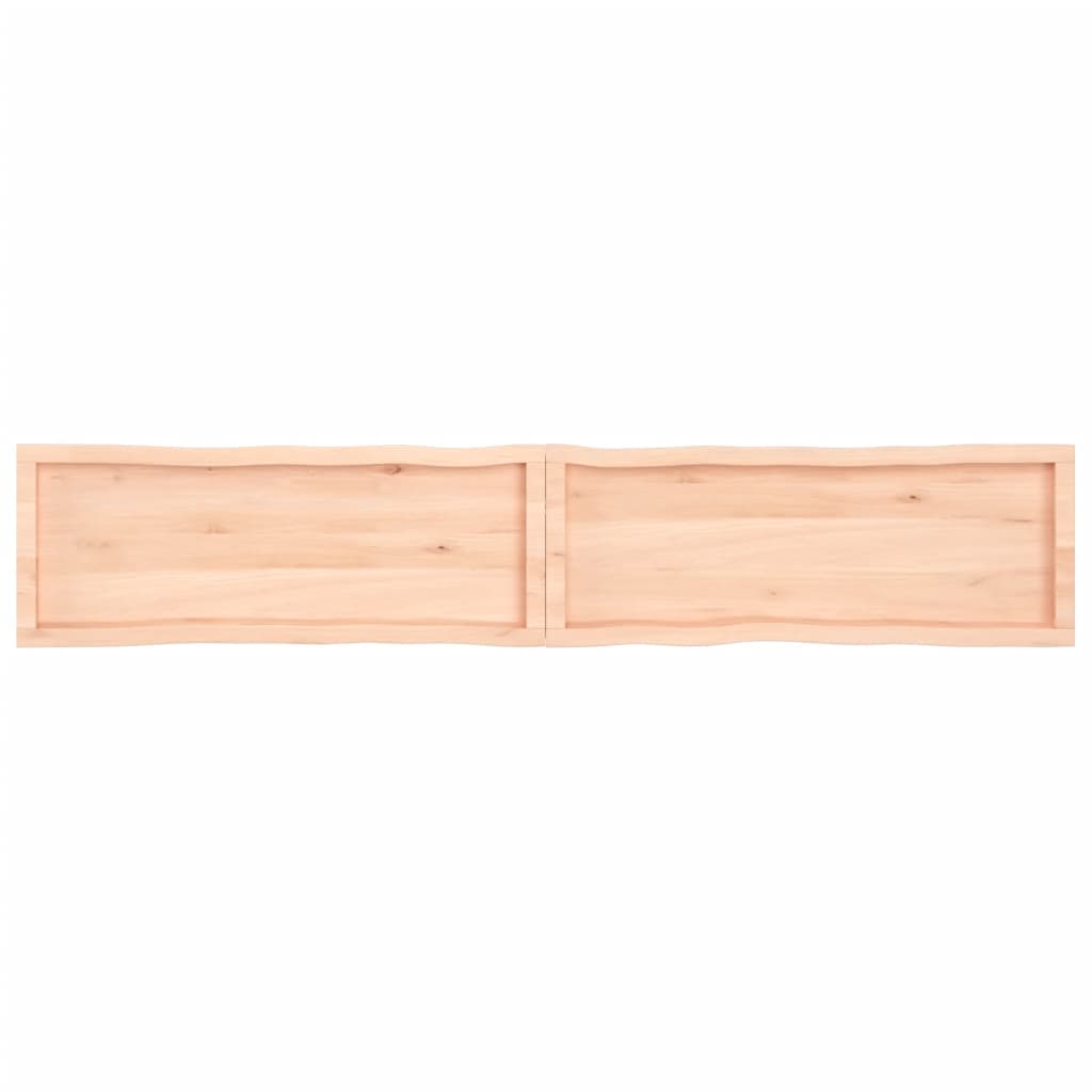 Blat masă 220x40x(2-4) cm lemn stejar netratat contur organic