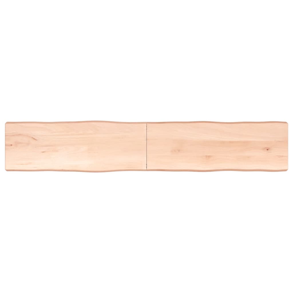 Blat masă 220x40x(2-6) cm lemn stejar netratat contur organic