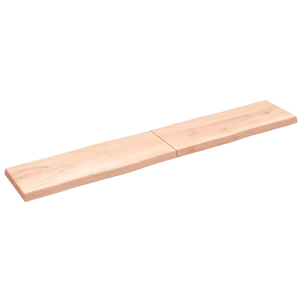 Blat masă 220x40x(2-6) cm lemn stejar netratat contur organic
