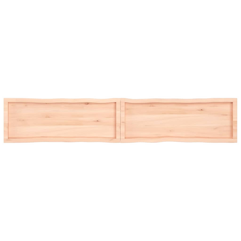 Blat masă 220x40x(2-6) cm lemn stejar netratat contur organic